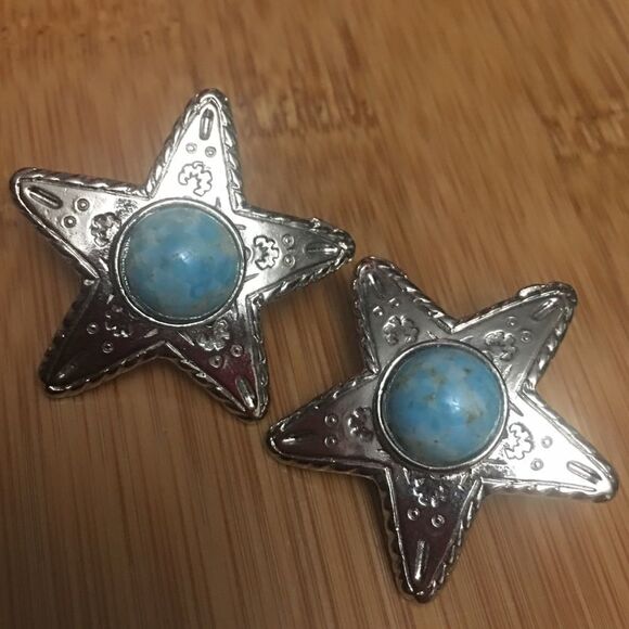 Turquoise Star Earrings - Picture 3 of 5